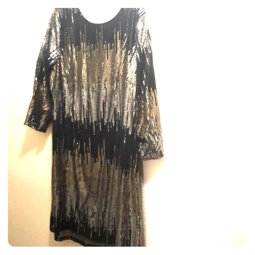 Black,gold,silver glam dress